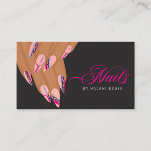 Carte de visite Abstrait artiste ongle rose