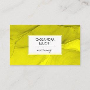 Carte De Visite Abstrait Bold Jaune alcool Encre Liquide Art