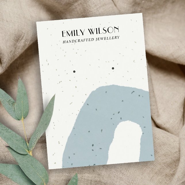 CARTE DE VISITE ABSTRAIT CÉRAMIQUE BLEU GRIS ÉTUDIANT AFFICHAGE (Créateur téléchargé)