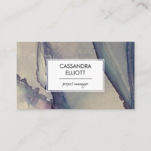 Carte De Visite Abstrait Dusty Blue Purple Alcohol Enk Liquid Art