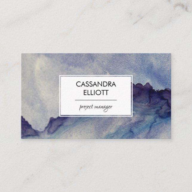 Carte De Visite Abstrait Dusty Blue Purple Alcohol Ink Liquide Art (Devant)