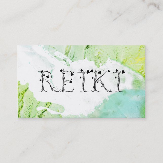 Carte De Visite *~* Abstrait éclaboussures de peinture REIKI Ivy (Devant)