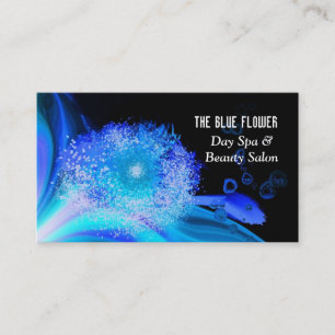 Carte de visite abstrait floral bleu de spa de