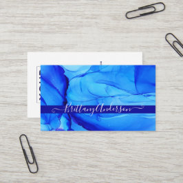 Carte De Visite Abstrait Indigo Blue Custom Unique Agate