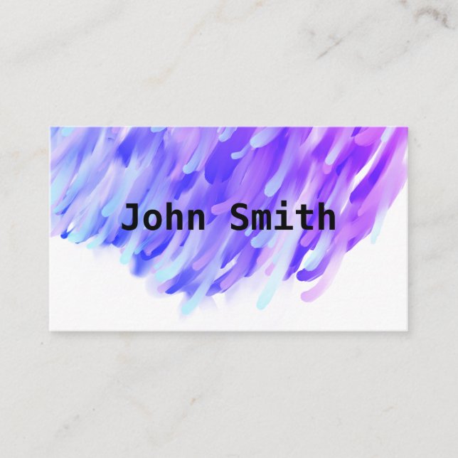 Carte De Visite abstrait moderne trait de peinture violet concepti (Devant)
