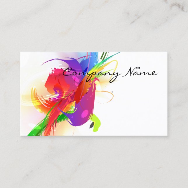 Carte De Visite Abstrait Morning Glory & Lorikeet Paint Splatters (Devant)