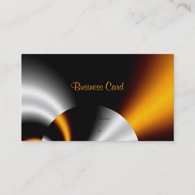 Carte de visite Abstrait Orange Gris Argent Noir (Devant)