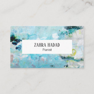 Carte de visite abstrait Painterly dans le bleu