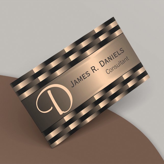 Carte De Visite Abstrait Red Copper Luxury Metallic Art Motif (Créateur téléchargé)