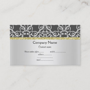 Carte de visite Abstrait Silver Black Gold moderne