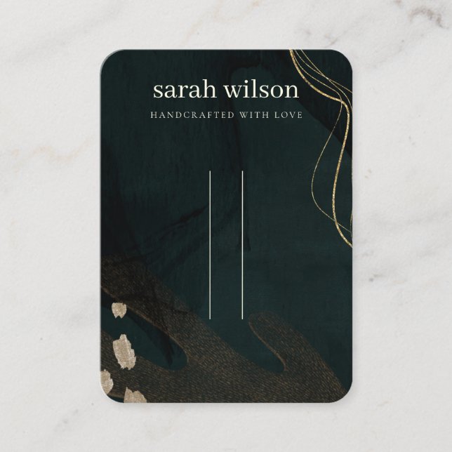 Carte De Visite Abstrait Vert Black Gold 3 Bracelet à cheveux Affi (Devant)