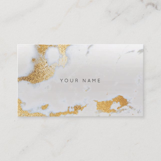 Carte De Visite Abstraite Gold Silver Gris Marbre Metallic Stylist (Devant)