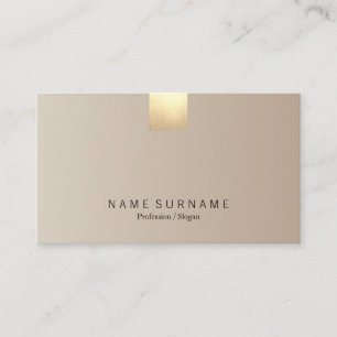 Carte De Visite Accent beige en pastel moderne élégant d'or de