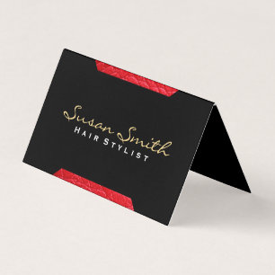 Carte De Visite Accent en cuir (rouge) Chic, Luxe