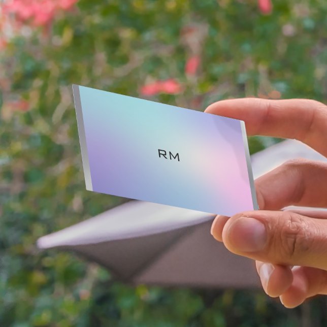 Carte De Visite accent métallique rose et bleu foncé (Créateur téléchargé)