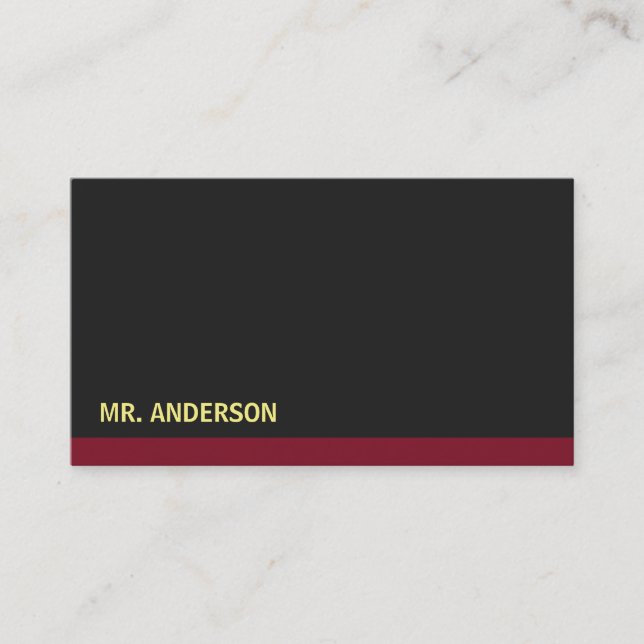 Carte De Visite Accent rouge Arrière - plan noir (Devant)
