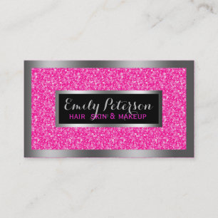 Carte De Visite Accents en argent pour Parties scintillant roses c