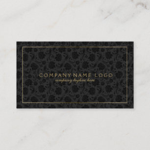 Carte De Visite Accents en or Damas noir