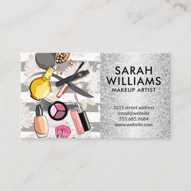 Carte De Visite Accessoires de kit de maquillage | Beauty Mua (Devant)