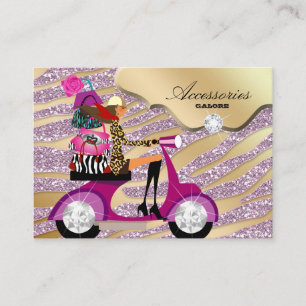 Carte De Visite Accessoires Zebra Bijoux à poche or rose étincelle