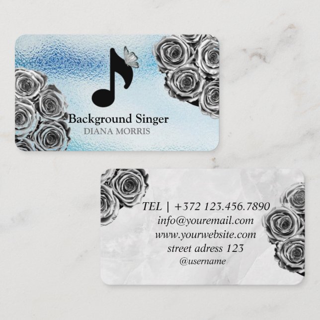 Carte De Visite Accompanist Directeur de bande Chanteur Arrière -  (Devant / Derrière)