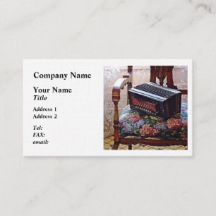 Carte De Visite Accordéon bouton sur chaise avec siège à fleurs