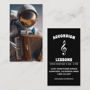 Carte De Visite accordéon jouant astronaute