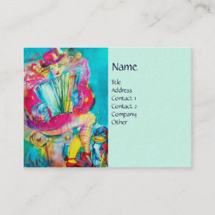 Carte De Visite ACCORDION PLAYER DANS LA NUIT, bleu