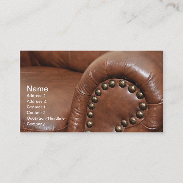 Carte De Visite accoudoirs et supports pour fauteuil en cuir (Devant)