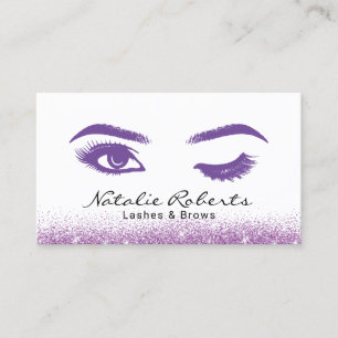 Carte De Visite Accroche de maquillage Élégant oeil de rose viol
