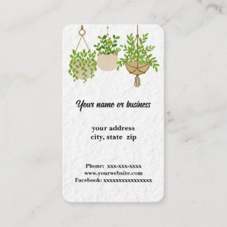 Carte De Visite Accrocher des plantes