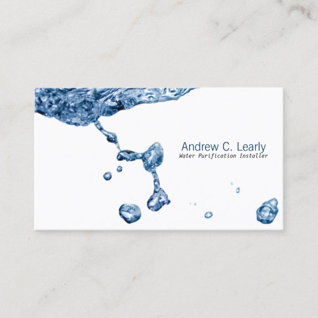 Carte De Visite Accueil Amélioration Environnement Eau claire Drop (Devant)