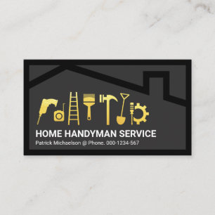 Carte De Visite Accueil Bâtiment Toit Handyman Cadre