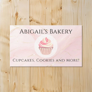 Carte De Visite Accueil Boulangerie Cupcake Pink Frosting Baking