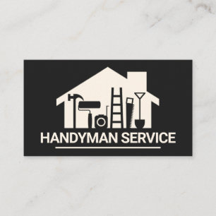Carte De Visite Accueil Handyman Outils Silhouette