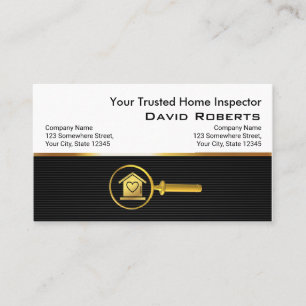 Carte De Visite Accueil Inspection Moderne Black Gold Immobilier Q
