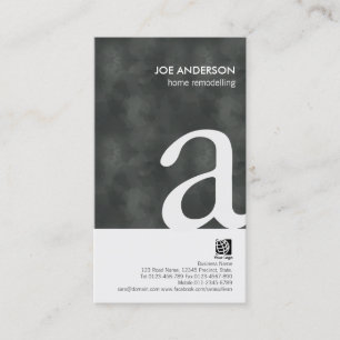Carte De Visite Accueil Retrait Grunge Bold Monogram BusinessCard