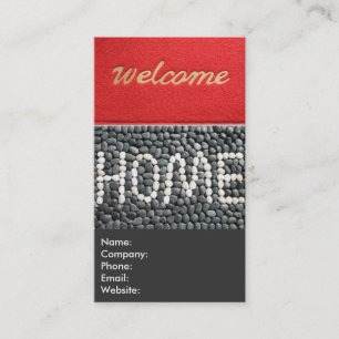 Carte De Visite Accueil - Rouge et gris Agent immobilier