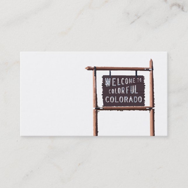Carte De Visite accueil vers le Colorado coloré (Devant)