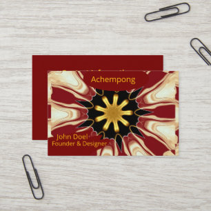 Carte De Visite Achempong Crimson & Gold Starburst Luxe Entreprise