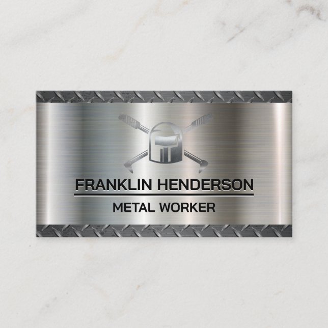 Carte De Visite Acier diamant | Logo de souder | Métal (Devant)