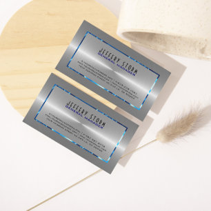 Carte De Visite Acier gris argenté en acier inoxydable Look Accent