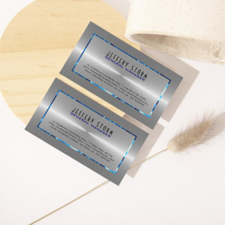 Carte De Visite Acier gris argenté en acier inoxydable Look Accent