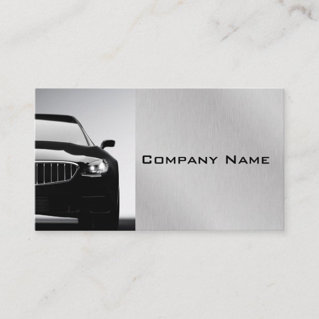Carte De Visite Acier gris élégant Automotive Professionnel (Devant)