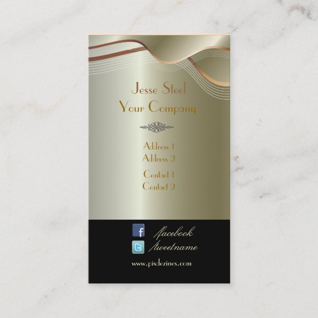 Carte De Visite Acier inox argent Faux (Devant)