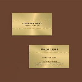 Carte De Visite Acier inoxydable métallique en or Conception minim