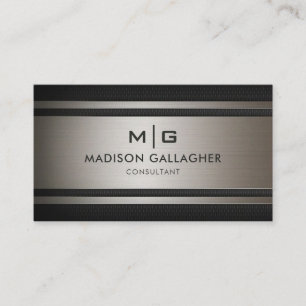 Carte De Visite Acier personnalisé gris argent noir professionnel