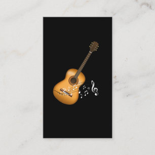 Carte De Visite Acoustic Guitar Player Musical Notes Musicien d'ar