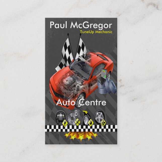Carte De Visite Acte Centre/TuneUp Mechanic Business Card (Devant)