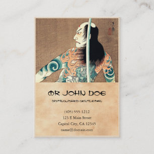 Carte De Visite Acteur japonais oriental frais d'épéiste de kabuki